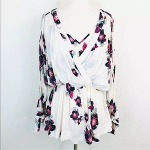 FREE PEOPLE tunic floral mini EUC